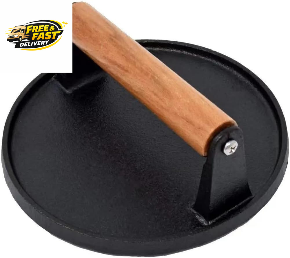 Kitchen Tools Heavy Duty Cast Iron Smash Burger Press round Barbecue gallery