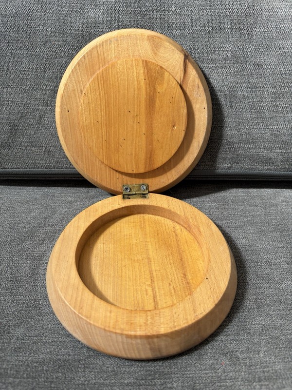 Vintage Wooden Hinged Hamburger Press 3 7/8” Patty Maker Kitchy Chef Japan gallery