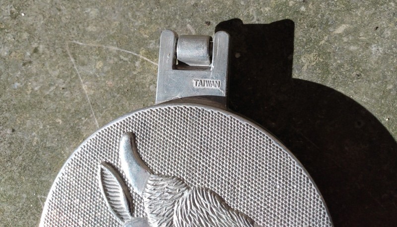 Vintage Metal Aluminum Hamburger Burger Patty Press Cow Steer w Embossed Design gallery