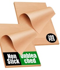 200 PCS Unbleached Parchment Paper Sheets for 12″ x 16″ – 200 Pack, Brown