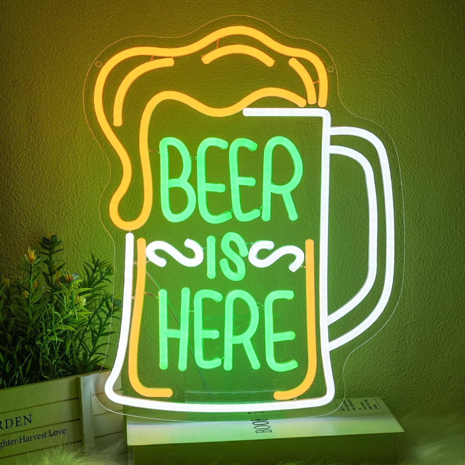 Beer Is Here Neon Sign for Wall Decor Bar Neon Light Beer Led Neon Signs Colo... gallery