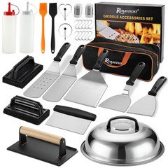 ROMANTICIST 29PCS Griddle Accessories Set – Flat Top Teppanyaki Spatula Set w…