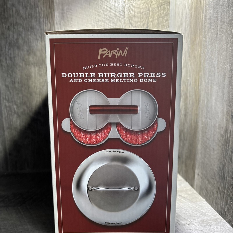 Parini Double Burger Press and Cheese Melting Dome-New in Box gallery
