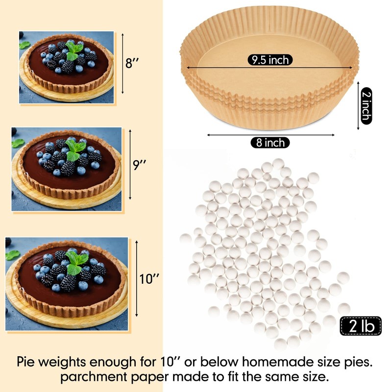 1 Pack 2 lb White Pie Weights for Baking Crust Reusable 7.87 inches, gallery