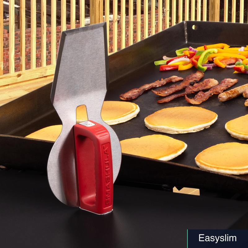Smash Burger Press Stainless Steel 4-in-1 Grill Tool Magnetic Stand gallery