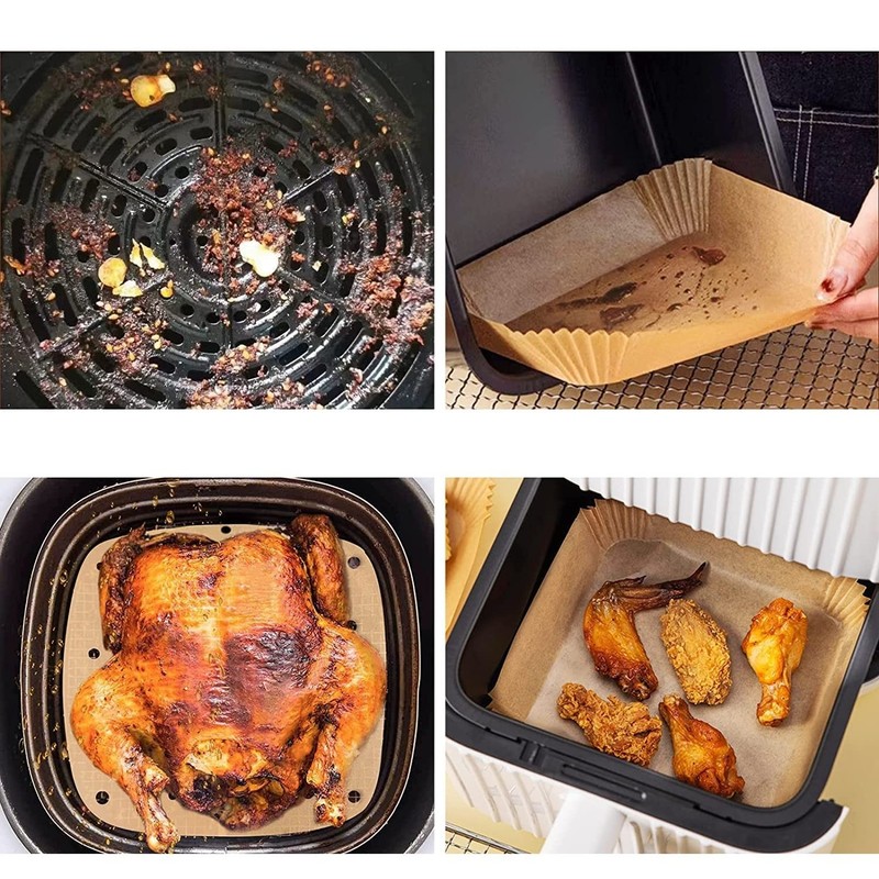 UHOUSE air fryer liners 9.5 inch square, inch,Square,110 gallery