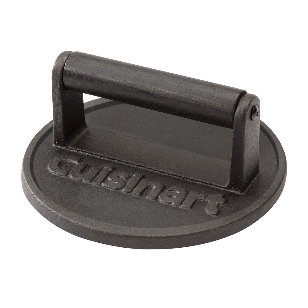 Cuisinart 6.5" Cast Iron Smashed Burger Press, Round Flat 6.5",