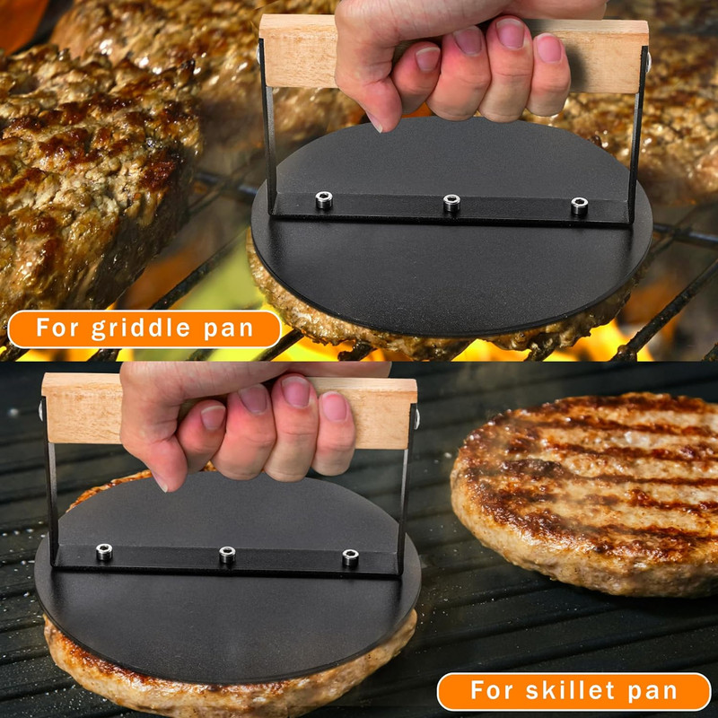 Smash Burger Press 6 Inch, round Burger Smasher Grill Press for Griddle gallery