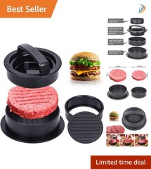 Detachable Non-Stick Burger Press – 3 in 1 Mold for Sliders & Stuffed Patties