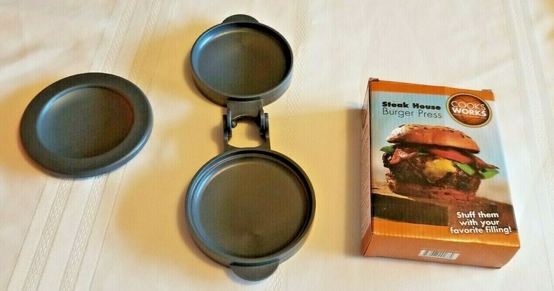 Cooks Works Steak House Burger Press -fill hamburger with favorite filling gallery