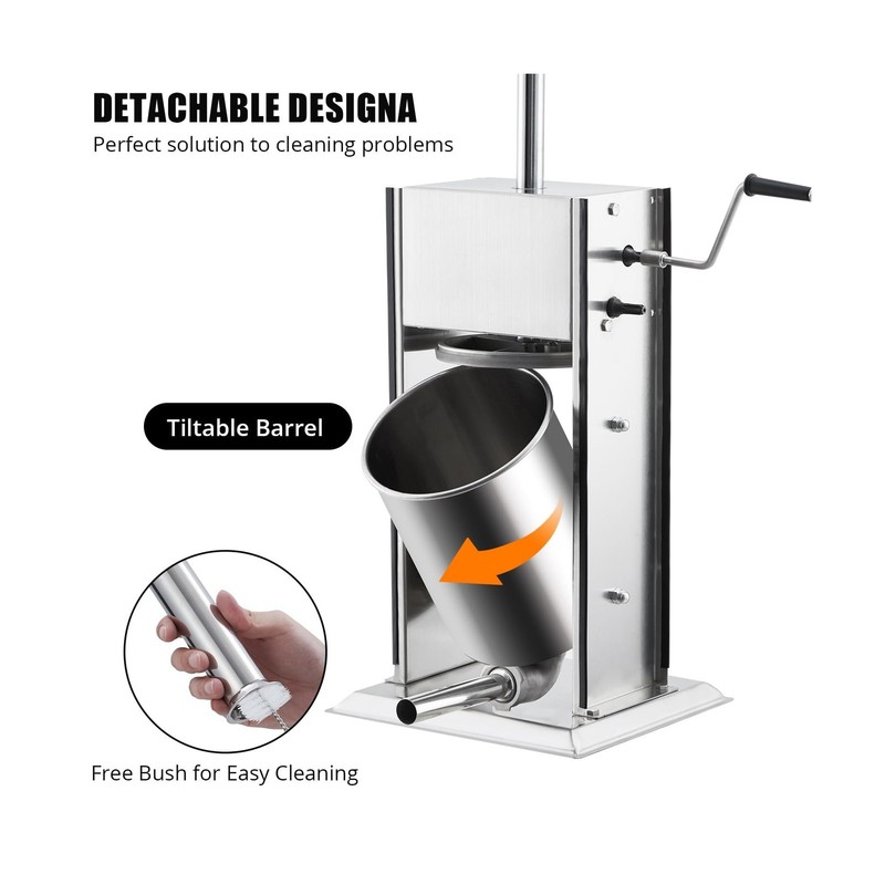 10L Manual Sausage Stuffer, Stainless Steel Vertical Sausage Maker Vertical M... gallery