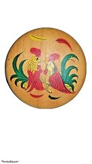 Vintage Hamburger Press Rooster Chicken Wooden Kitchen Tool Midcentury Country