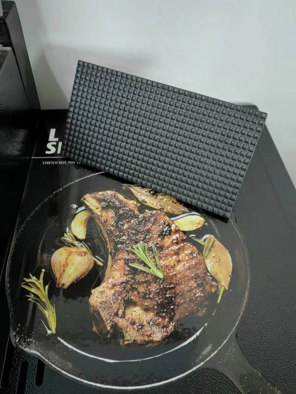 Firsgrill 8.3"×4.3" Heavy-Duty Cast Iron Grill Press and Steak Weight with Co... gallery