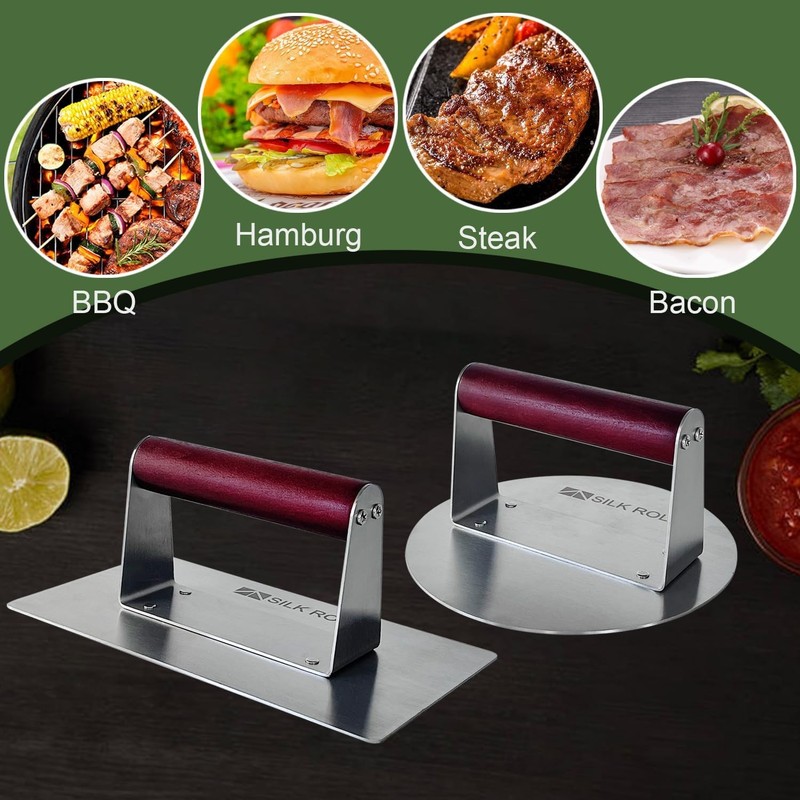 Stainless Steel Burger Press, Hamburger Press, Heavy Duty Meat Press, 8 Inch ... gallery
