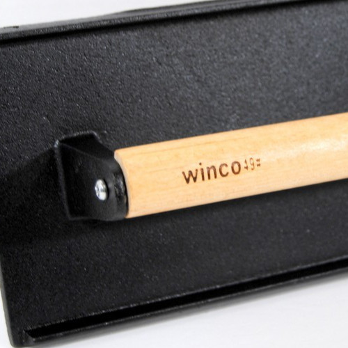Winco SWA-9 Cast Iron Steak Weight & Bacon Press with Wood "Cool Touch" Handle gallery