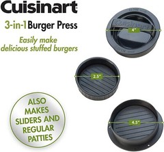 Cuisinart 3-in-1 Burger Press, Black, New in Box