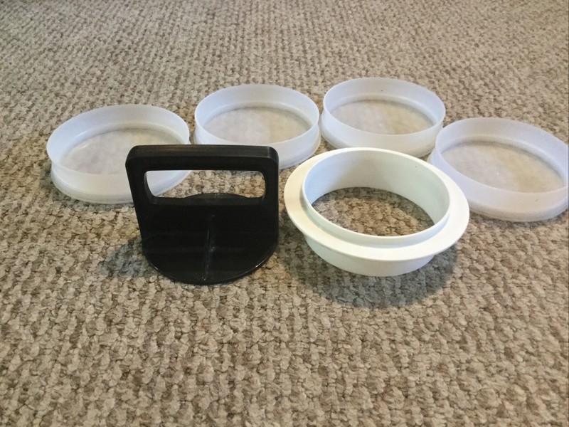Vintage Tupperware Burger Press 1927-3 1926-3 Ring Press 4 Keepers no Lid gallery