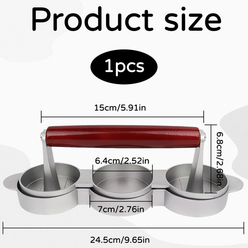 Mini Burger Press Three Molds Patty Maker Slider Press BBQ Picnic 1 PCS gallery