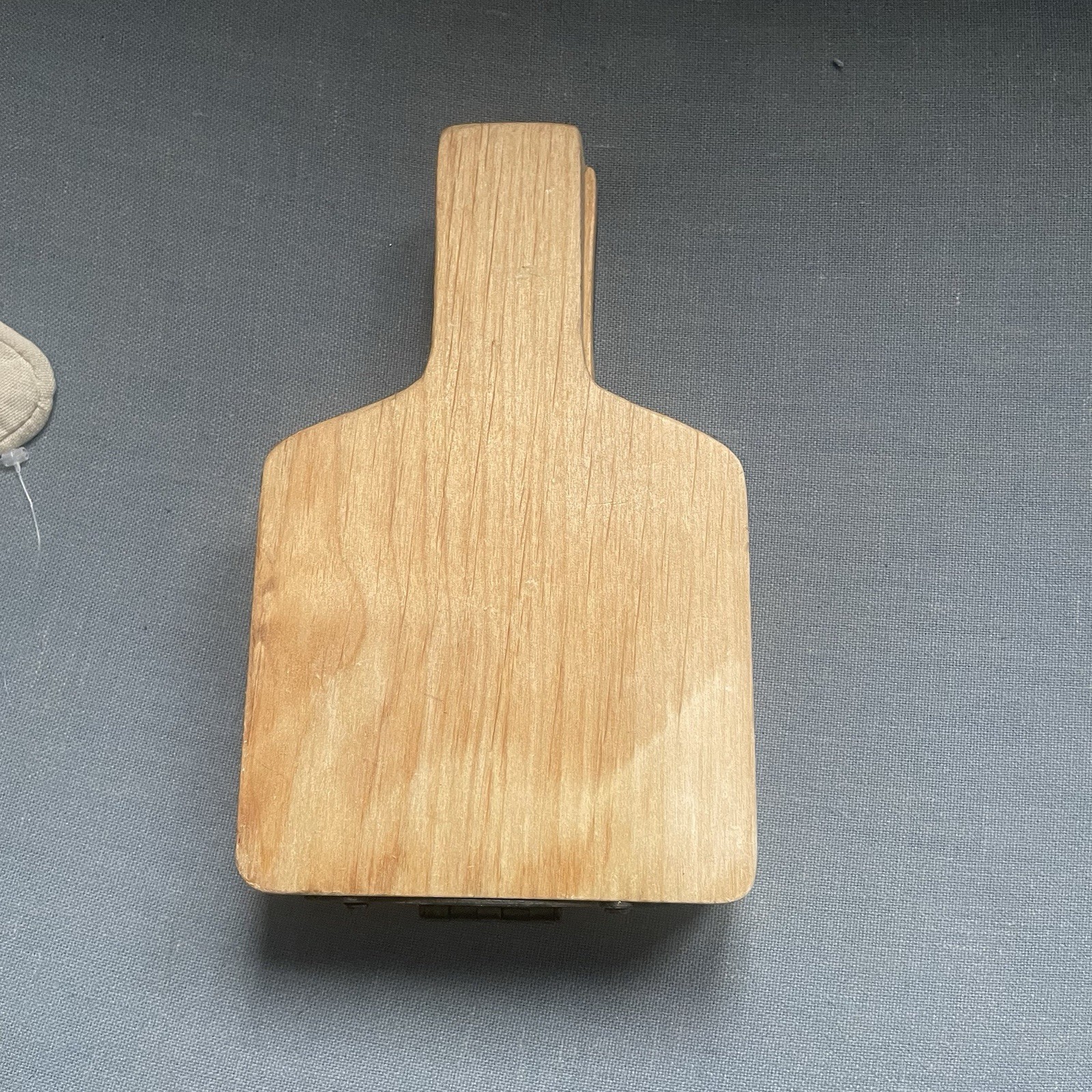 Vintage Wooden Hamburger Patty Press - Cow Painted Kitchen Tool - Farmhouse gallery