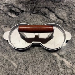 Williams Sonoma Double Hamburger Press Wooden Handle Metal Press Taiwan