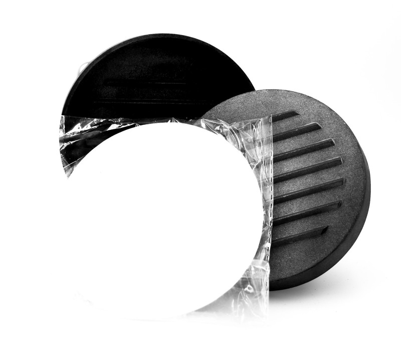 Gwhole Hamburger Press&Paper Sheets,Cast Iron,Wood Handle,Ribbed Press,Paper,5"d gallery