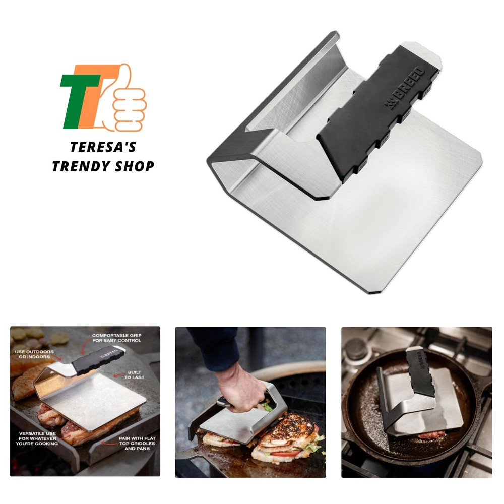 Griddle Press, 2.6 lbs - Heavy-Duty, Stainless Steel, Made - Smash Burgers, ...