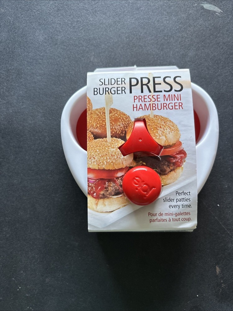 Joie Slider Burger Press Red Mini Hamburger Patty Maker Dishwasher Safe BPA-free