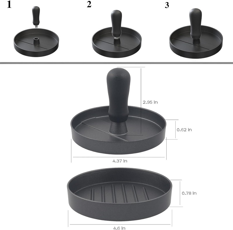 Burger Press Patty Maker with 200 Non-Stick Papers - Commercial & Home Use, Ham gallery