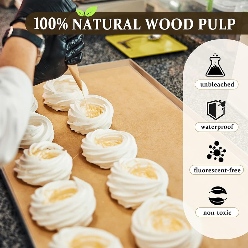 VITEVER Parchment Paper Sheets, Unbleached Baking Precut... gallery