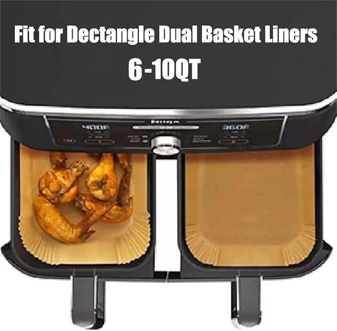 M-bestl 250 Pcs Air Fryer Liners Disposable,Food Grade Rectangle-250pcs, Wood gallery