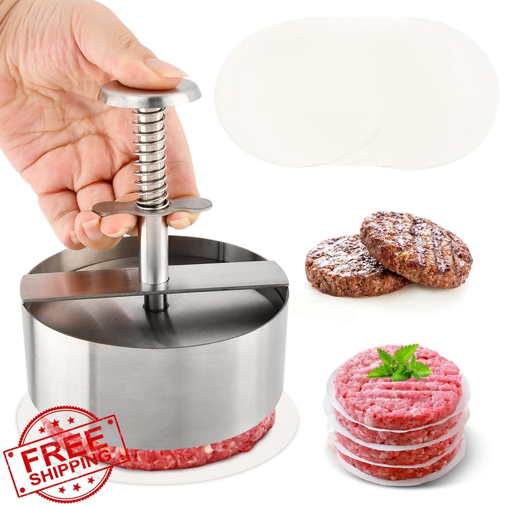 Quivorant 4.5" Burger Maker Press w/ 50 Papers