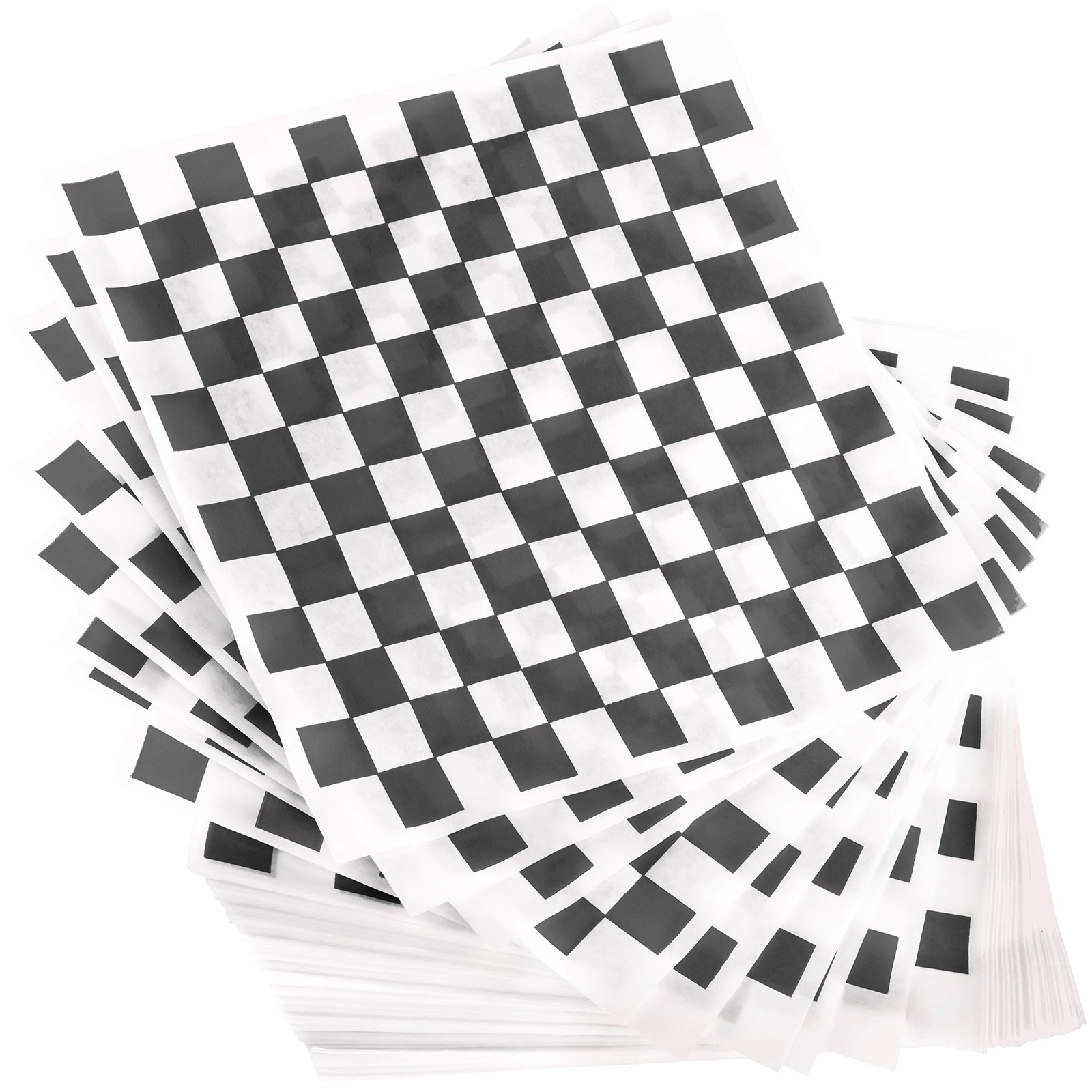 Extra Large, Grease Resistant Black Checkered Sandwich 15x15 Deli Wrap, gallery