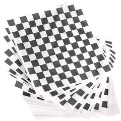 Extra Large, Grease Resistant Black Checkered Sandwich 15×15 Deli Wrap,