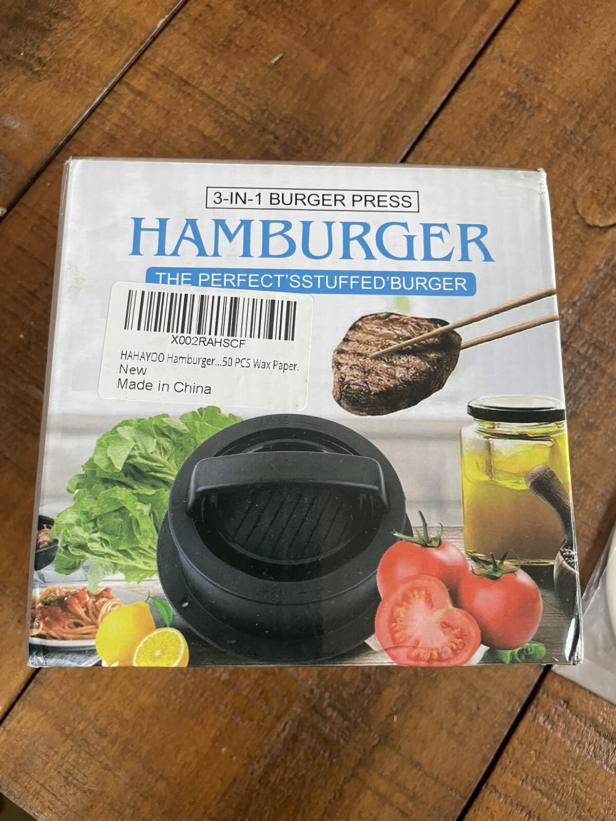 3 in 1 Stuffed Burger Press Patty Maker Rings Molds Kit, with Wax Paper gallery