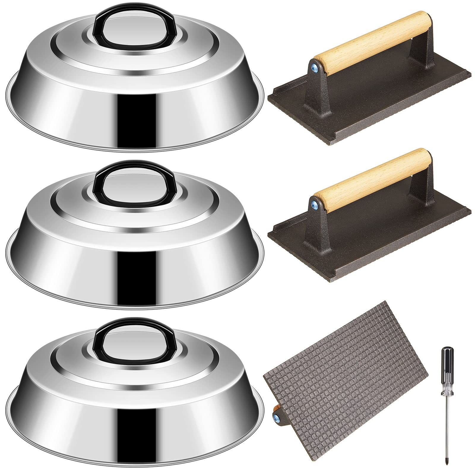 Tessco Griddle Accessories 3 Pcs 12.6 Inch Dome Cheese Melting Round Basting gallery