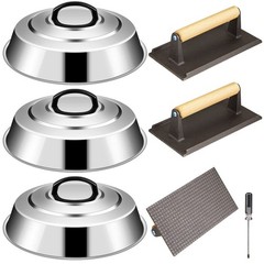 Tessco Griddle Accessories 3 Pcs 12.6 Inch Dome Cheese Melting Round Basting