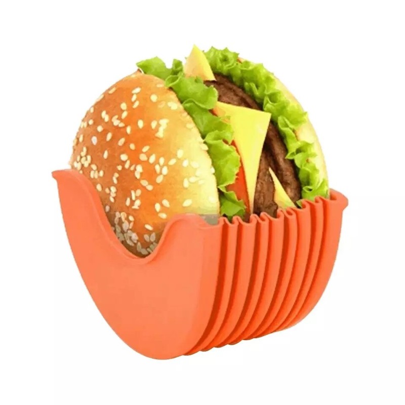 1 Piece Burger Buddy Box Hamburger Silicone Shell Hygienic Reusable Holder gallery