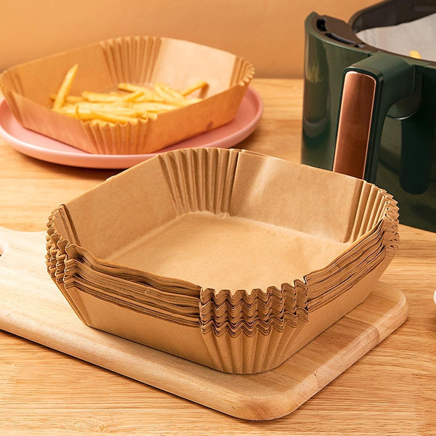 150pcs Air Fryer Liners, 8.7" Square Parchment Disposable 150pcs, Nature gallery