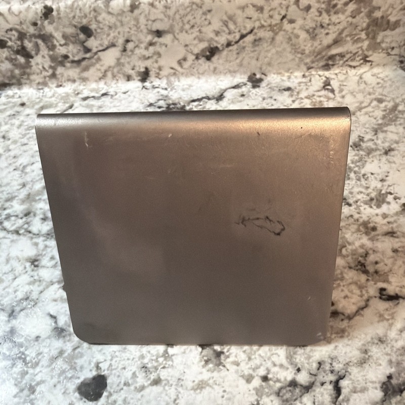 Made In 5.5” Metal Grill Press, Stainless Steel w/ Brown Leather Handle gallery