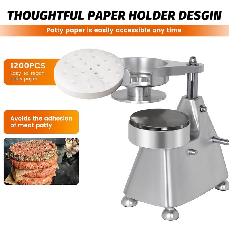 Hakka Commercial Hamburger Press Patty Maker, Stainless Steel Heavy Duty Gril... gallery