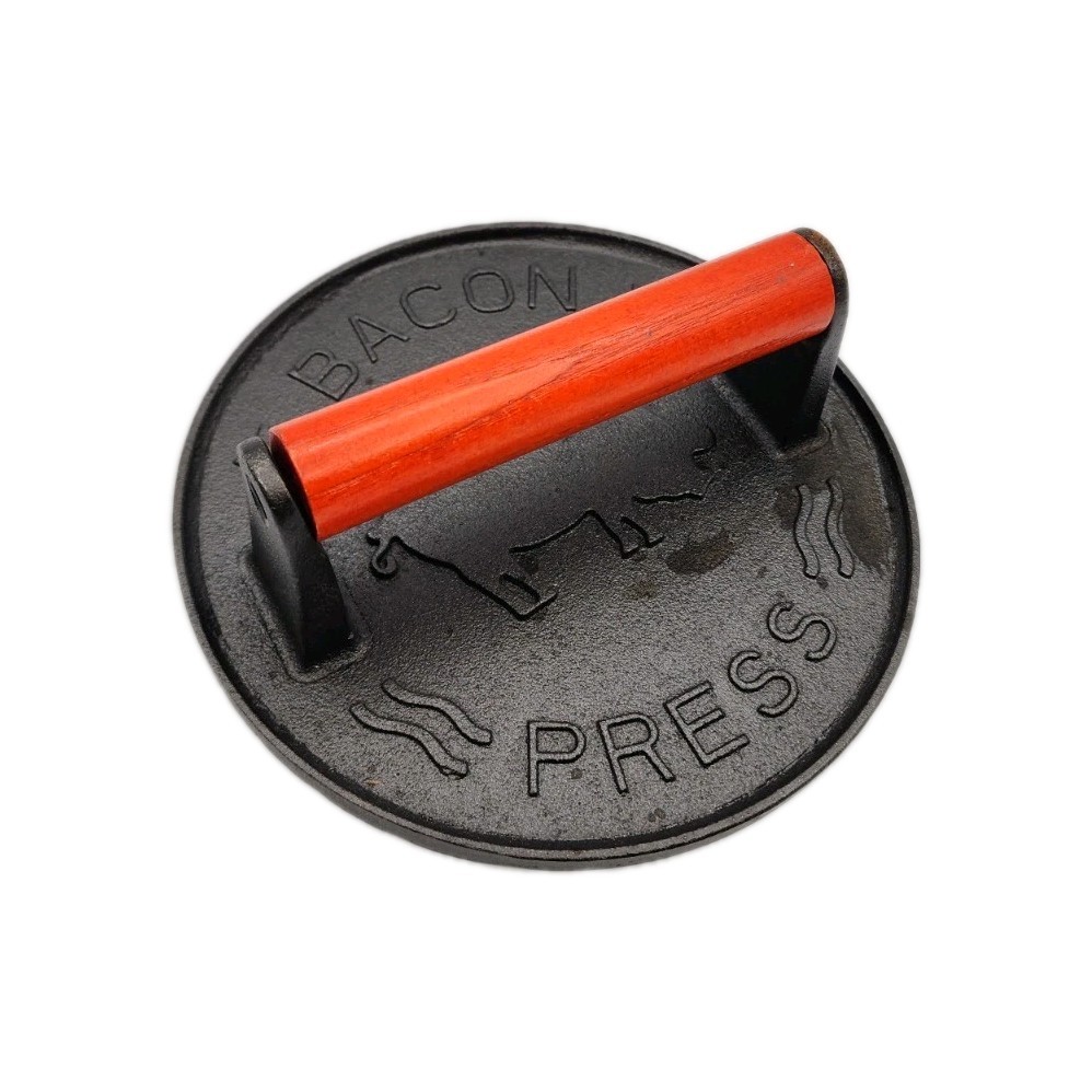 Bacon And Burger Meat Press Cast 7" Diameter Iron Gril Press gallery