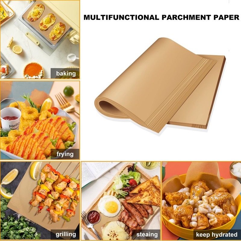 200 Pcs Parchment Paper Sheets 9 x 13 Inches, Precut 9"x13", Unbleached gallery