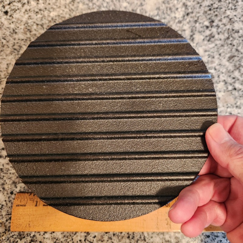 Kitchen Tools 6.75" Cast Iron Smashed Burger Press Round Flat Edge Grill Press gallery