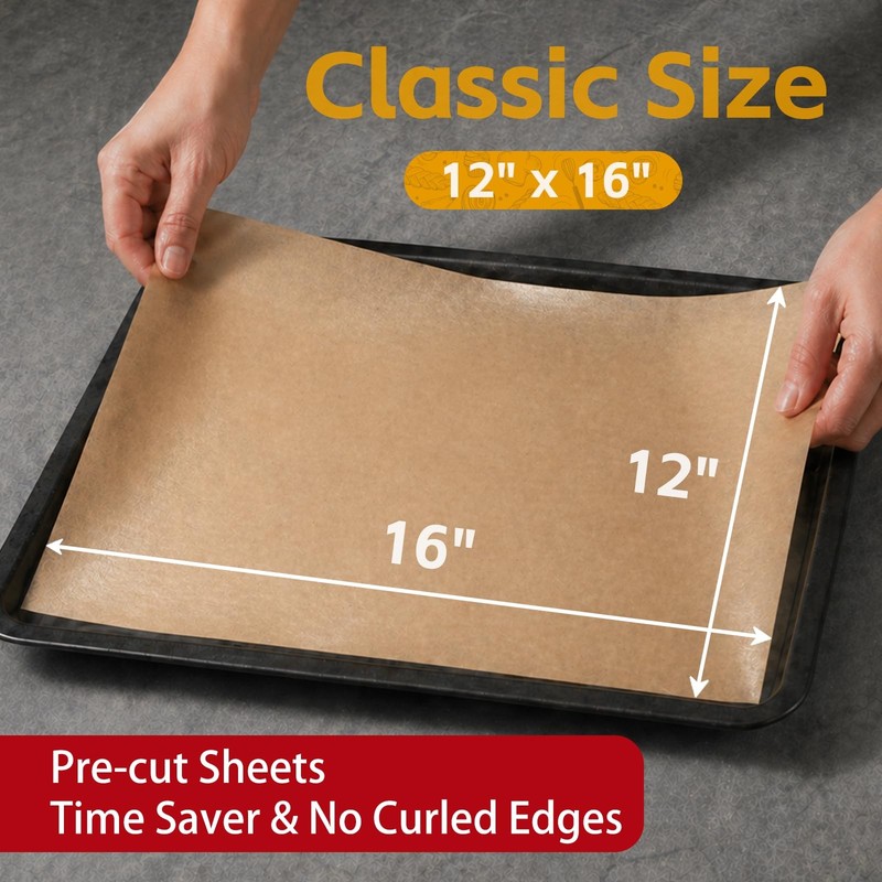 100 Pcs 12x16 Inches Unbleached Parchment Paper 12"x16"-100, gallery