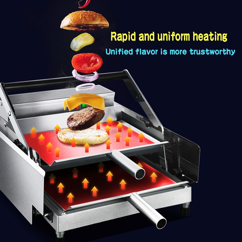 Kolice Commercial Electric Hamburger Baking Machine, Burger Bread Toaster gallery