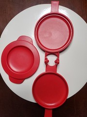 4 Inch Meat Patty Maker and Stuffer – Red Hinged Hamburger Press Mold
