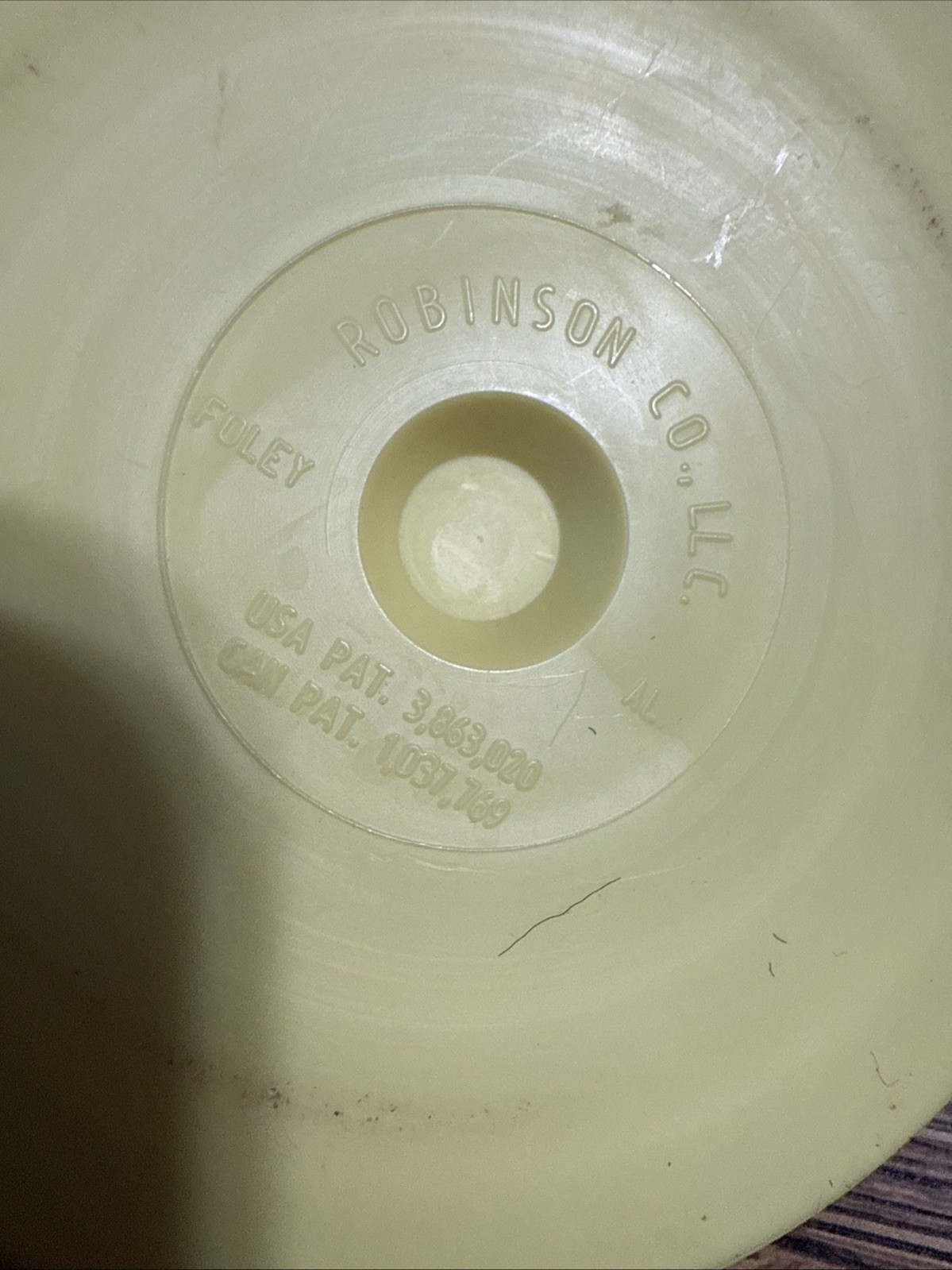 Vtg Robinson’s Burger Press Meat Tastee Rings Foley Alabama USA Yellow EUC gallery
