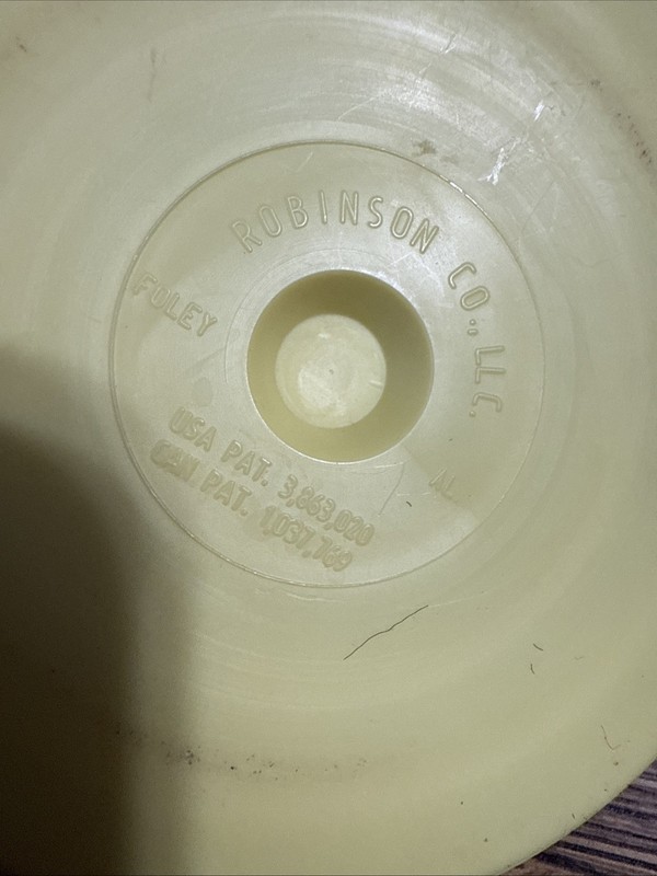 Vtg Robinson’s Burger Press Meat Tastee Rings Foley Alabama USA Yellow EUC gallery