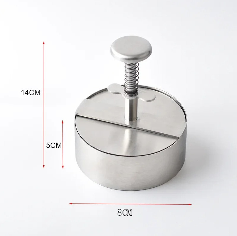 1pc 304 Stainless Steel Hamburger Patty Press Non-Stick Burger Maker - NEW gallery