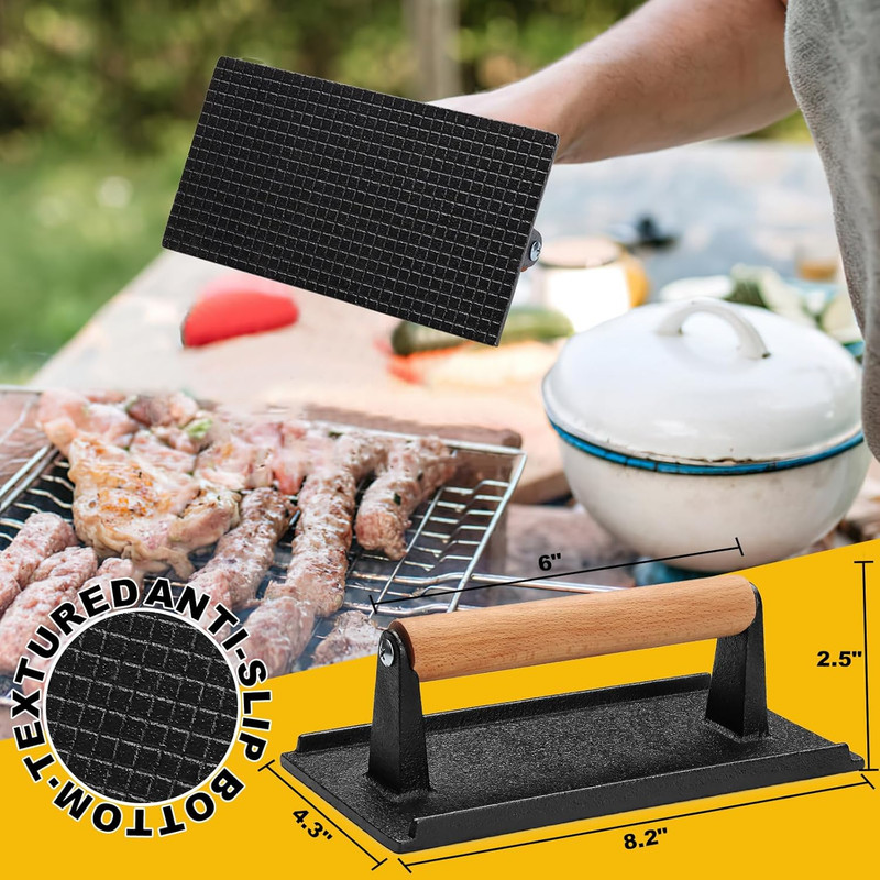 Burger Press, Smash Burger Press for Blackstone Griddle, Heavy Duty Cast Iron Re gallery